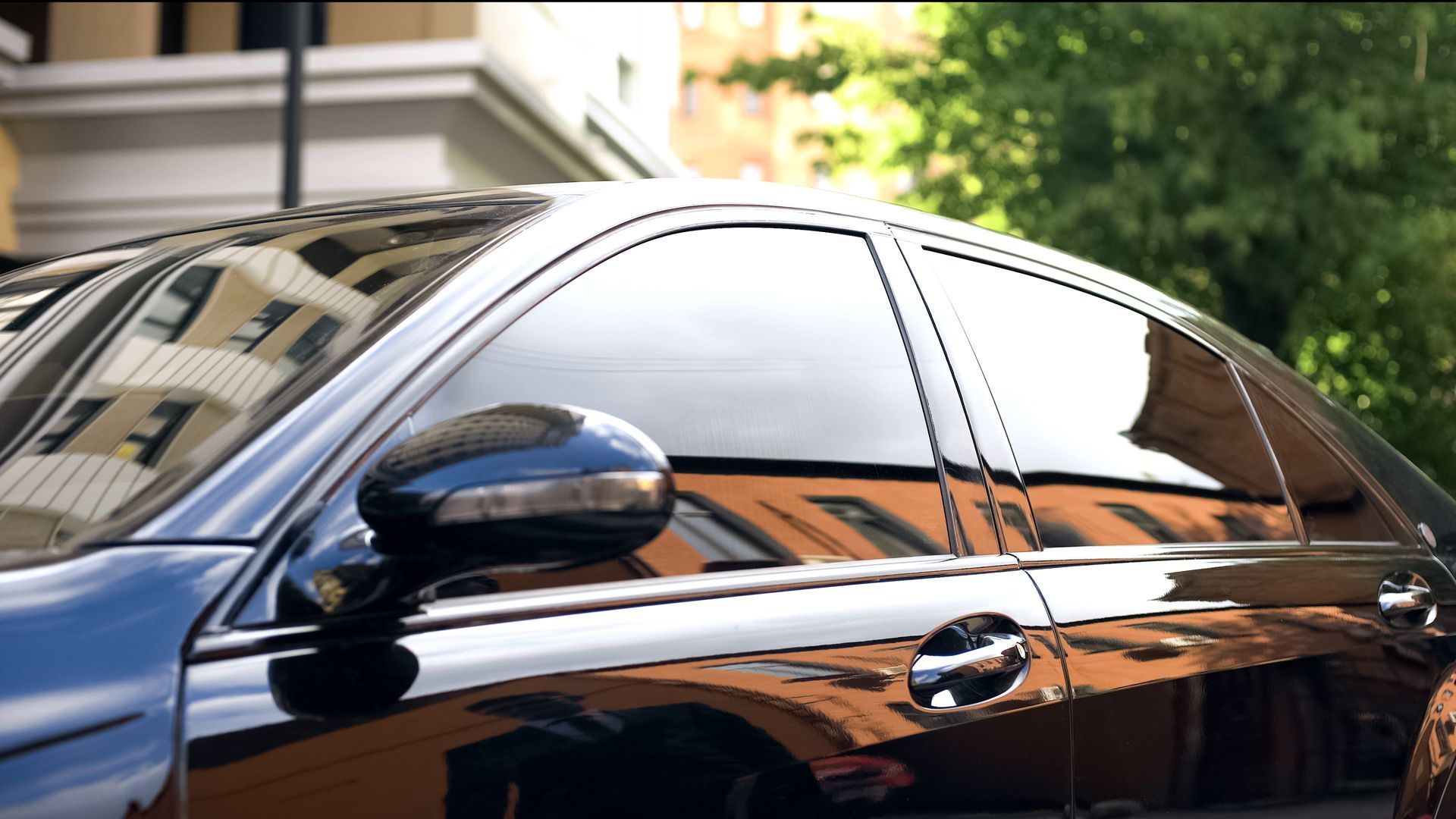 Luxury car window detail